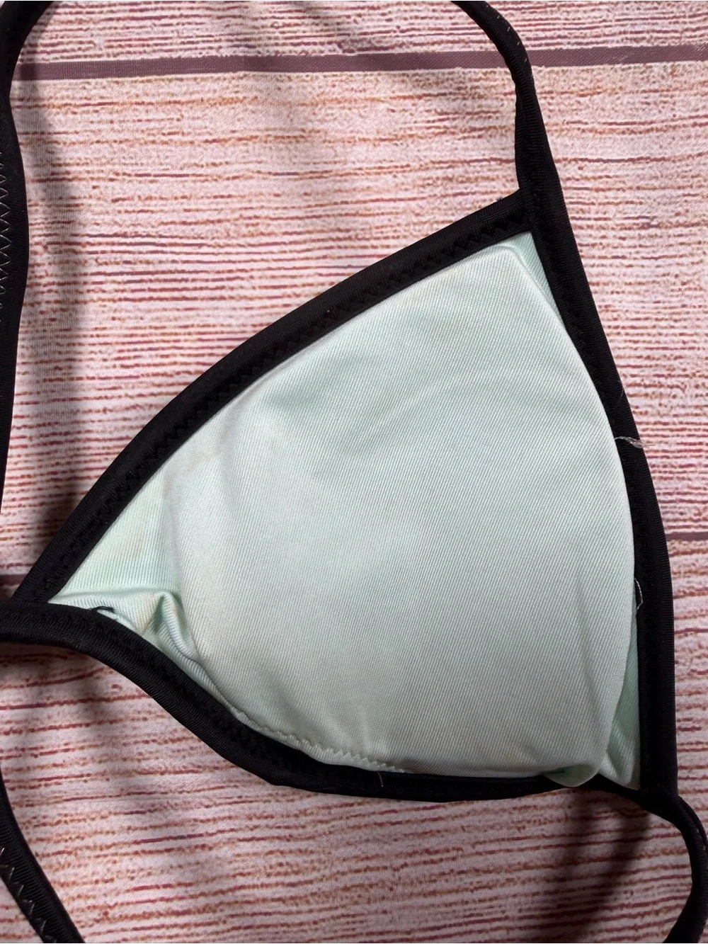 Victoria's Secret Mint and Black Shimmer Triangle Bikini Top - mermaid, shine
